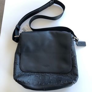 BNWT* COACH CHARLES LEATHER MESSENGER BAG